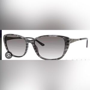 Liz Claiborne Gray Patterned Sunglasses New with case